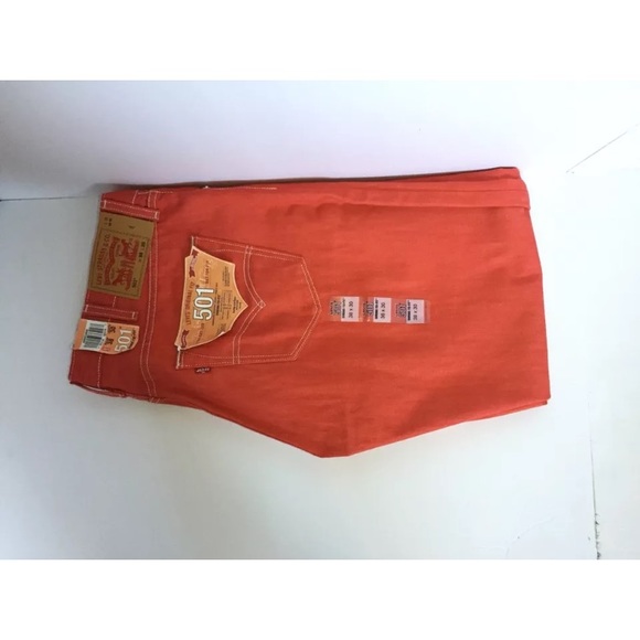 NWT MENS LEVIS STRAUSS 501 DENIM ORANGE JEAN:38x30 - Picture 5 of 8